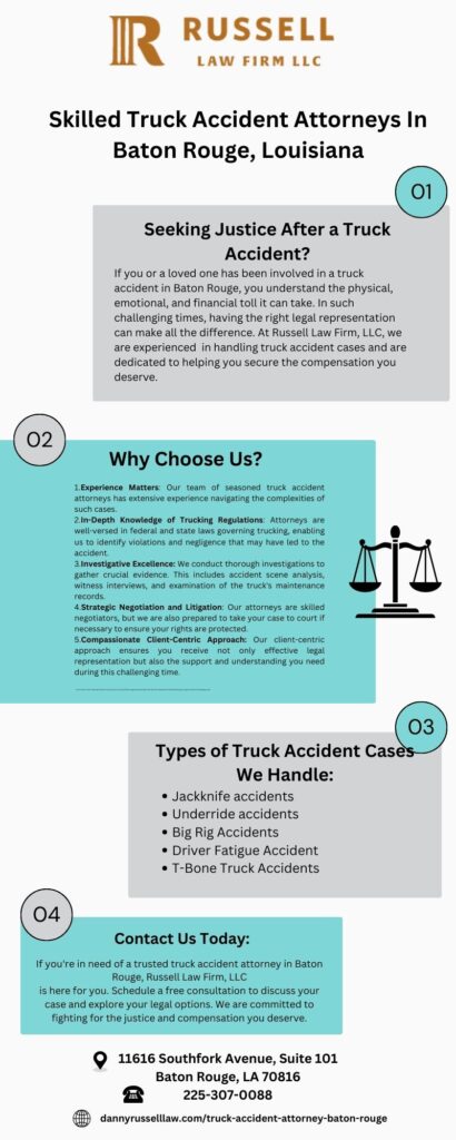 Skilled Truck Accident Law In Baton Rouge, Louisiana - Infographic